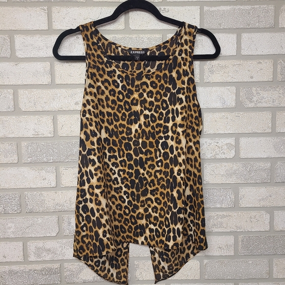 Express Tops - Express Sleeveless Cheetah Print Blouse Size Small